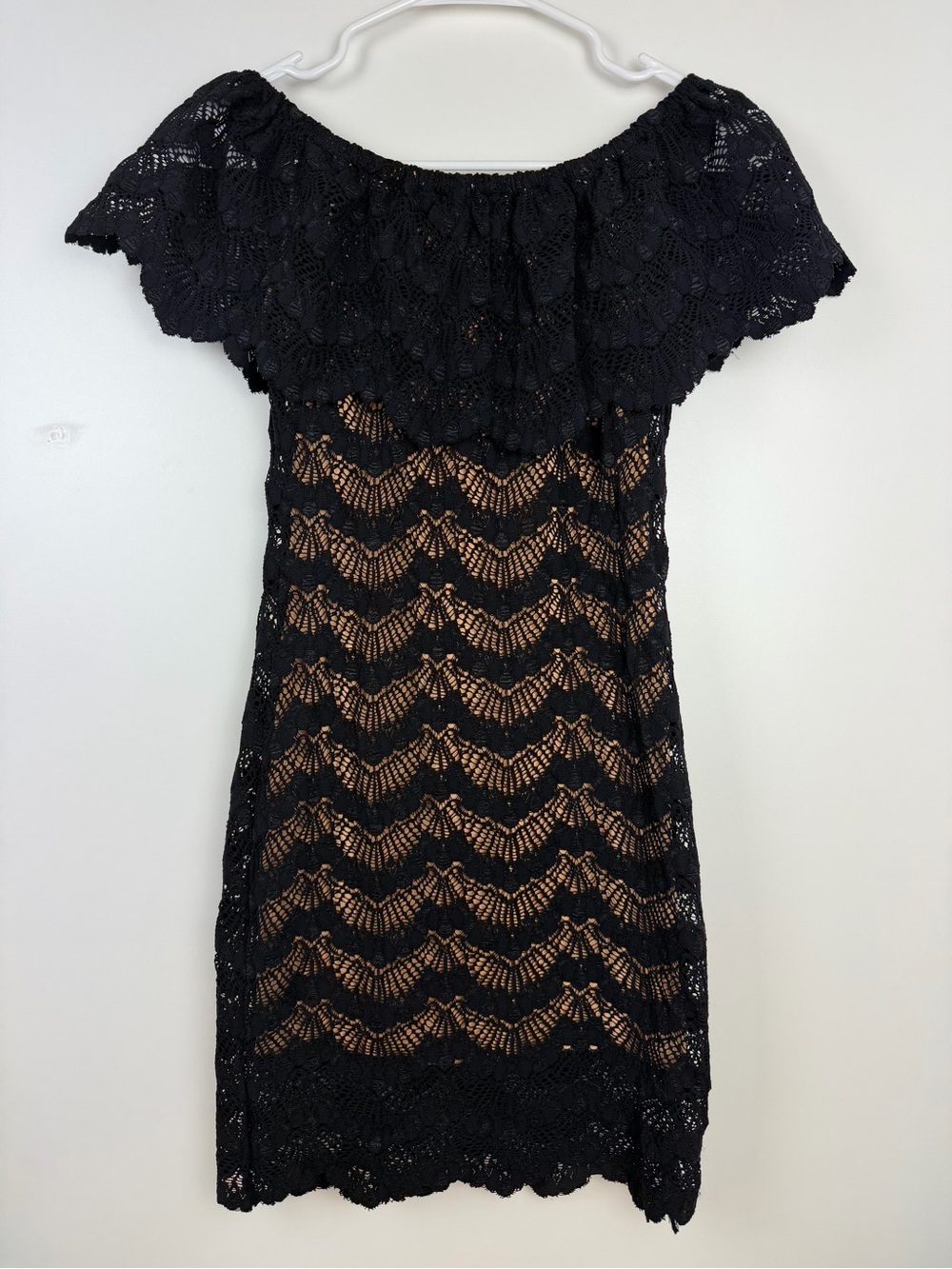 Nightcap Black Lace Dress with Nude Lining - Picture 3 of 9